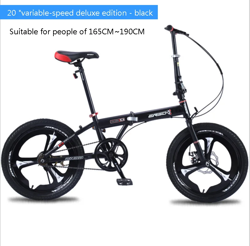 Супер легкий женский складной велосипед с переменной скоростью студенческий Bicicleta 2" /18" Педаль Горный велосипед - Цвет: 20 black  variable
