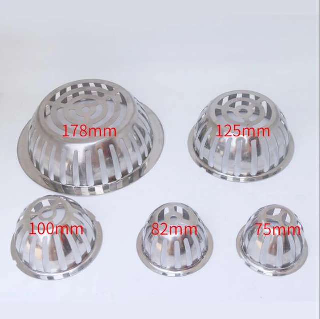 Edelstahl Abflussabdeckung 50mm - Laubschutz Für PVC Rohre Außenbereich