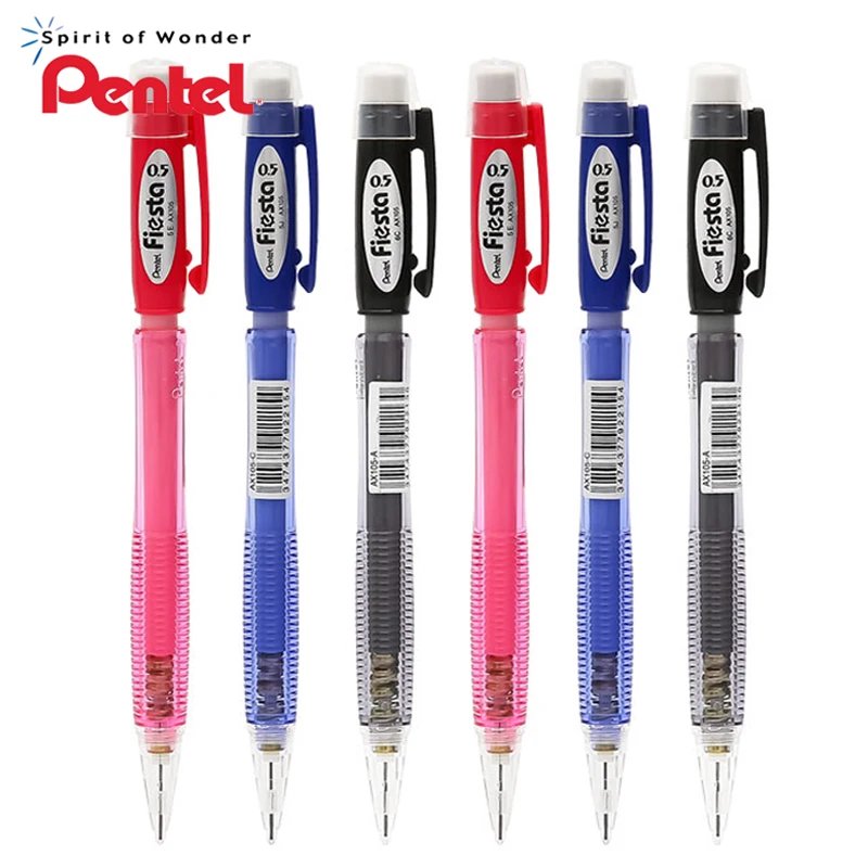 12 шт./лот японский карандаш Pentel AX107 0 7 мм цветной механический с ластиком 3 цвета