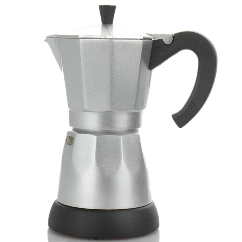 

6 Cups/300Ml Electric Coffee Maker Aluminum Material Coffee Pots Moka Pot Mocha Coffee Machine Coffee Filter Espresso Maker EU P
