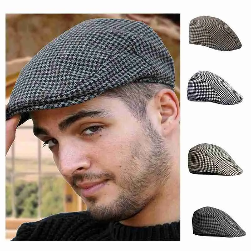 Moda Uomo Berretto A Spina Di Pesce Newsboy Baker Boy Tweed Flat Mens Gatsby Hat Designer Luxury Bello Da Donna Berretto Femme