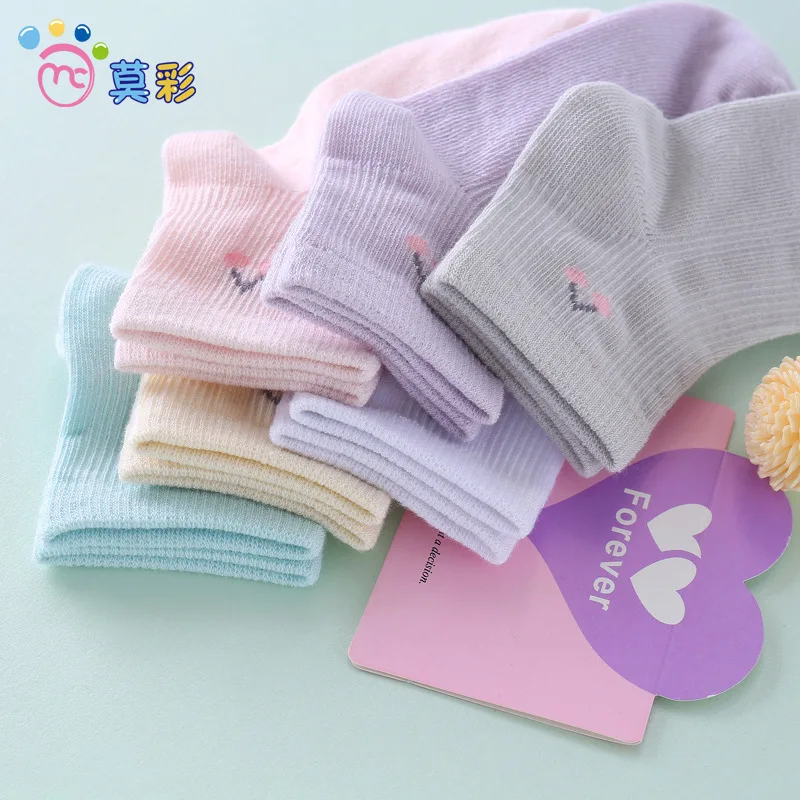 

CHILDREN'S Socks New Style Spring Summer Children's Socks Solid Color Simple Children Tube Socks