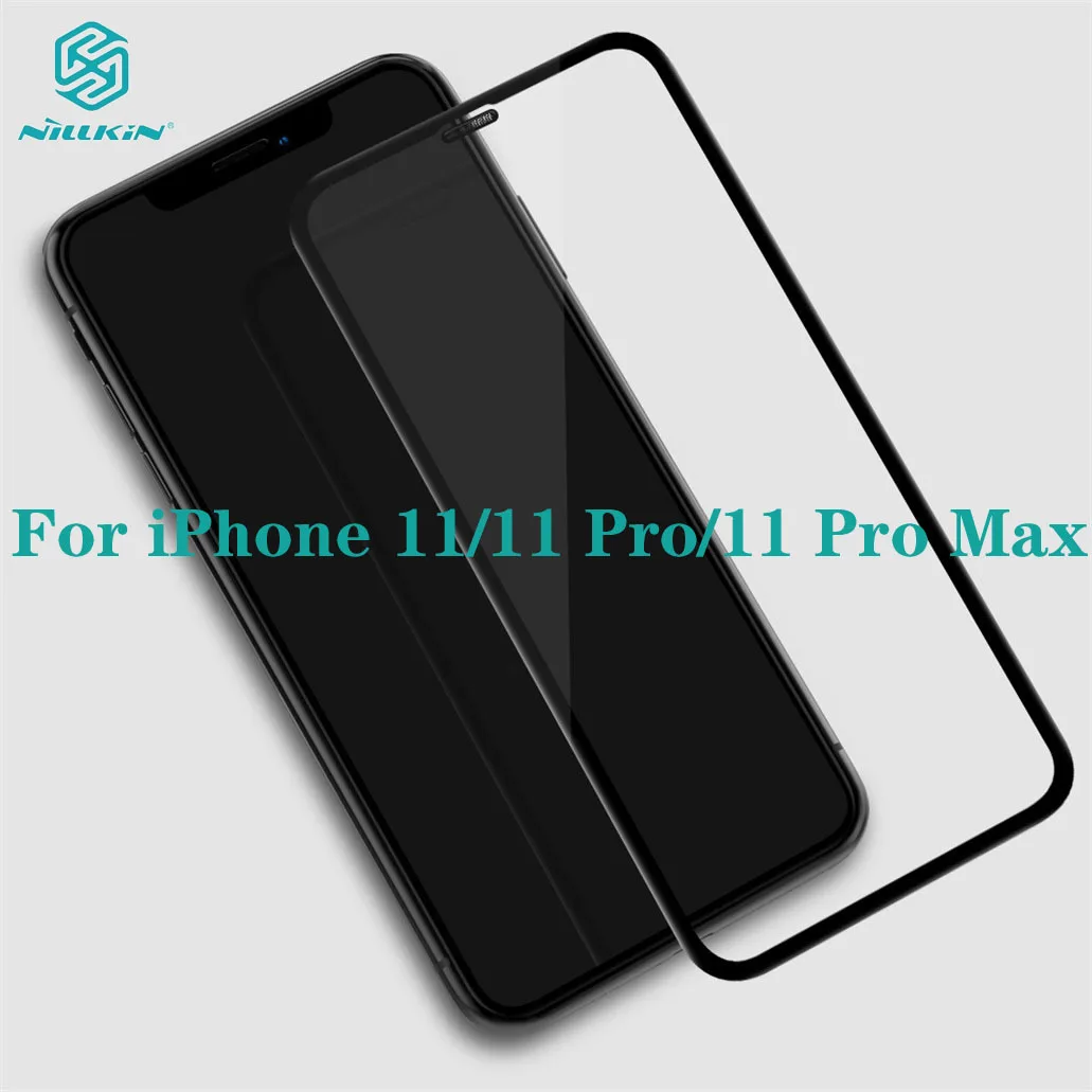 

For iPhone 11 11 Pro Max (5.8/6.1/6.5) Tempered Glass Full Coverage Screen Protector Nillkin 3D CP+ Max Glass Film for iPhone11