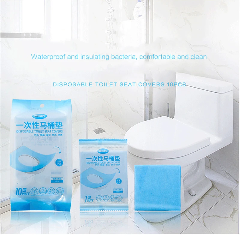 10pcs/pack Portable Disposable Toilet Paper Waterproof Native Wood Pulp Meterial Bacteria-proof Seat Cover Mat | Дом и сад