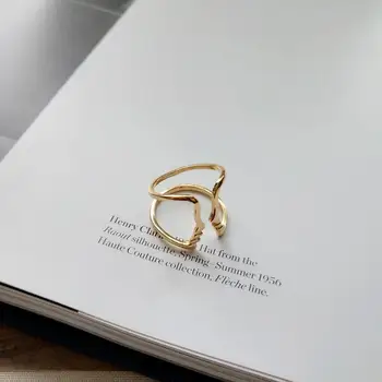 

GHIDBK Dainty 925 Sterling Silver Human Face Wire Rings for Women Minimalist Abstract Hollow Ring Simple Statement Jewelry