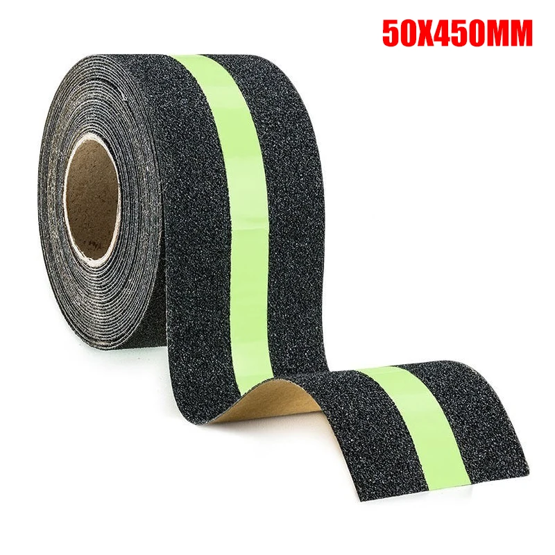 50mmx450mm Ночная светящаяся противоскользящая лестничная ручка, матовая Предупреждение ющая наждачная бумага, наклейки в рулоне для внутреннего и наружного использования, HVR88 - Цвет: 50mmx450mm