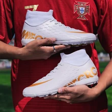 Домашние Дышащие футбольные бутсы, Мужская футбольная обувь, высокие тренировочные бутсы, кроссовки для детей, оригинальные футбольные ботинки для бега