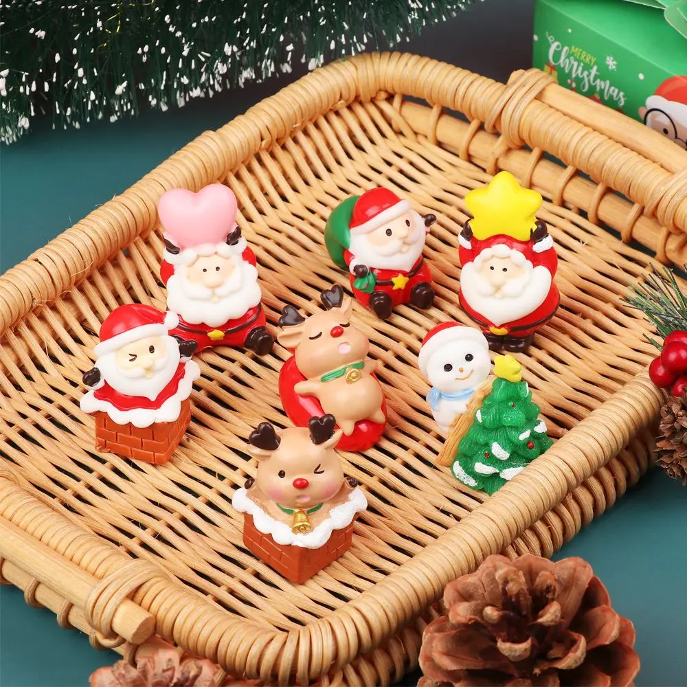 Christmas Miniature Figurines Santa Claus Elk Snowman Xmas Tree Micro Landscape Dollhouse Ornament New Year Festival Supply Gift | Дом и сад