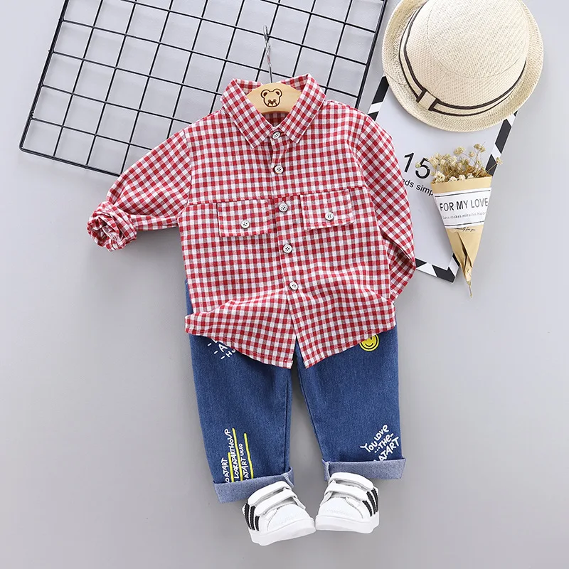 

Spring And Autumn New Style Korean-style Children Suit Shirt Two-Piece Set Men And Women Children Coat Medium-small Childrenswea