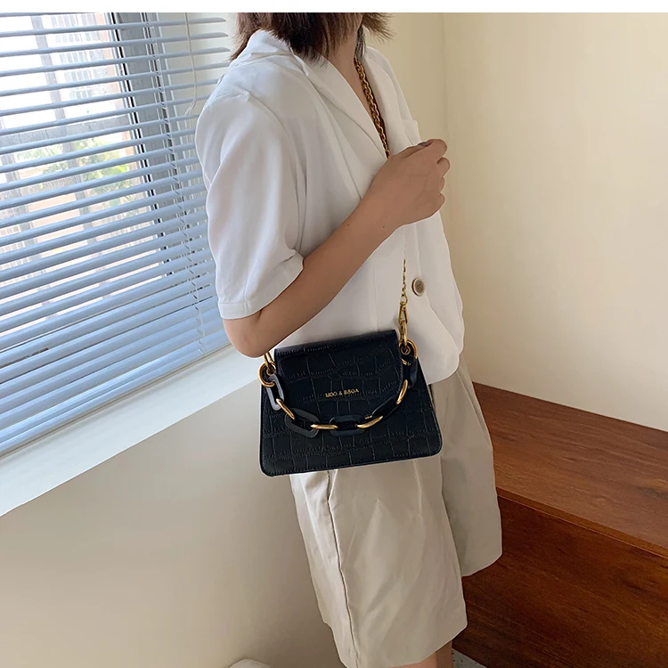 Элегантная женская мини-сумка новая качественная кожаная женская дизайнерская сумка с крокодиловым узором на цепочке сумка через плечо