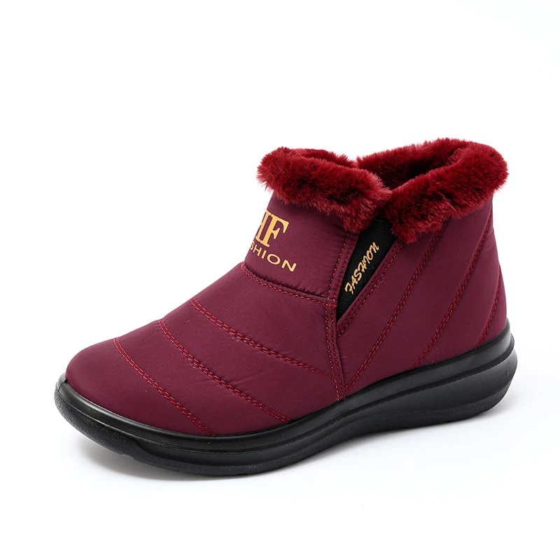 BaiRuiLun/ботинки; женские зимние ботинки; плюшевые зимние ботинки; женские ботильоны; Botas Mujer; теплая водонепроницаемая обувь; женские ботинки - Цвет: Красный