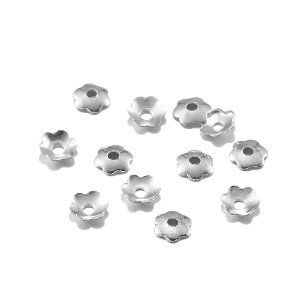 155pcs/5g Quality 316 Stainless Steel Tiny Flower Bead Caps End Cap Findings 4mm