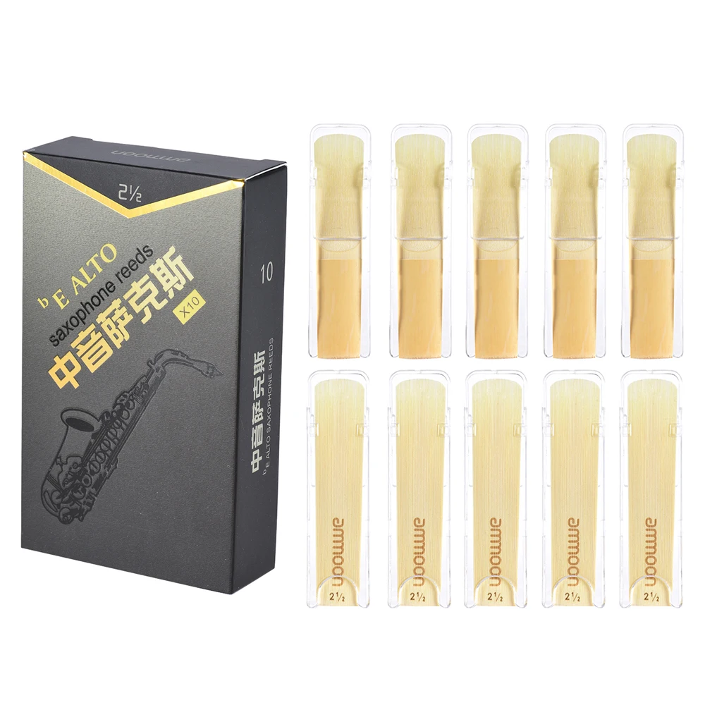

Hot New High Grade Eb Alto Saxophone Sax Bamboo Reeds Strength 2.0/2.5/3.0(optional) 10pcs/ Box
