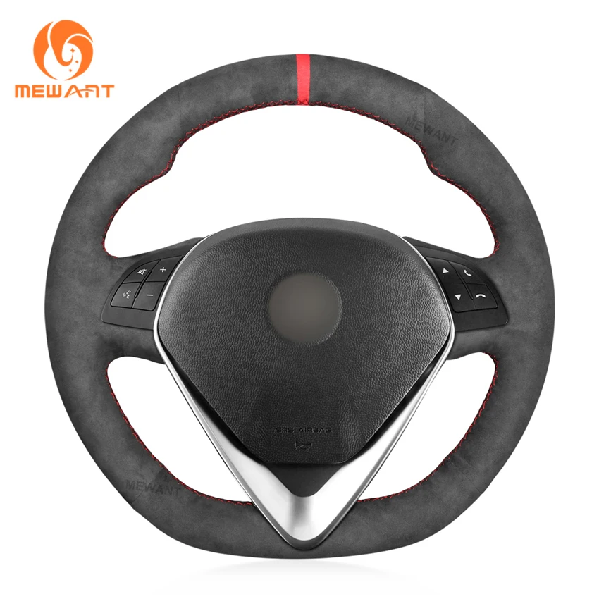 

MEWANT Dark Gray Alcantara Black Car Steering Wheel Cover for Alfa Romeo Giulietta 2014 2015-2021 MiTo 2016-2017 20182019