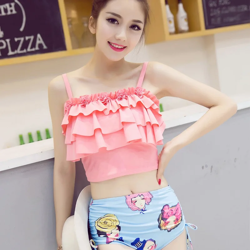

Xigeer 2017 New Style Underwire Push up Two-piece Swimsuits Women's Boxer Conservative South Korea Foreign Trade Swimwear WOMEN'