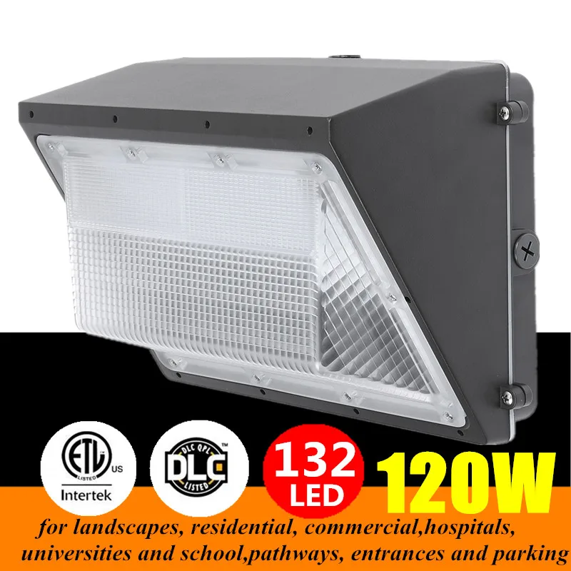 

120W Outdoor LED Wall Pack Light Super Bright White Outdoor Wall Pack 5500K LED Industrial Security Light for Commercial Pathway