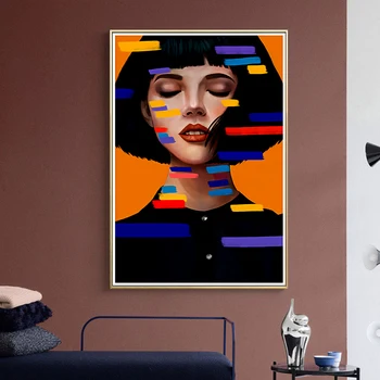 

Character Portrait Abstract Art Abstract Canvas Poster Nordic Decoration Wall Art Print Painting Picture Living Room Decoration