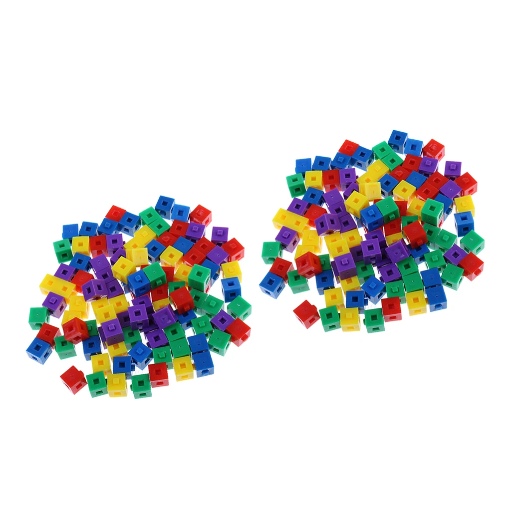 200 Pieces Kids Construction Toys 1cm Building Puzzles Stacking Linking Cubes Toys for Party Fun Education Toy