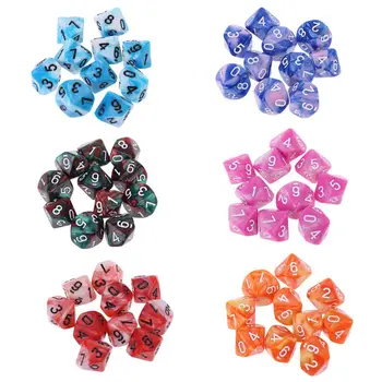 

10pcs/set 10 Sided D10 Polyhedral Dices Numbers Dials Desktop Table Board Game