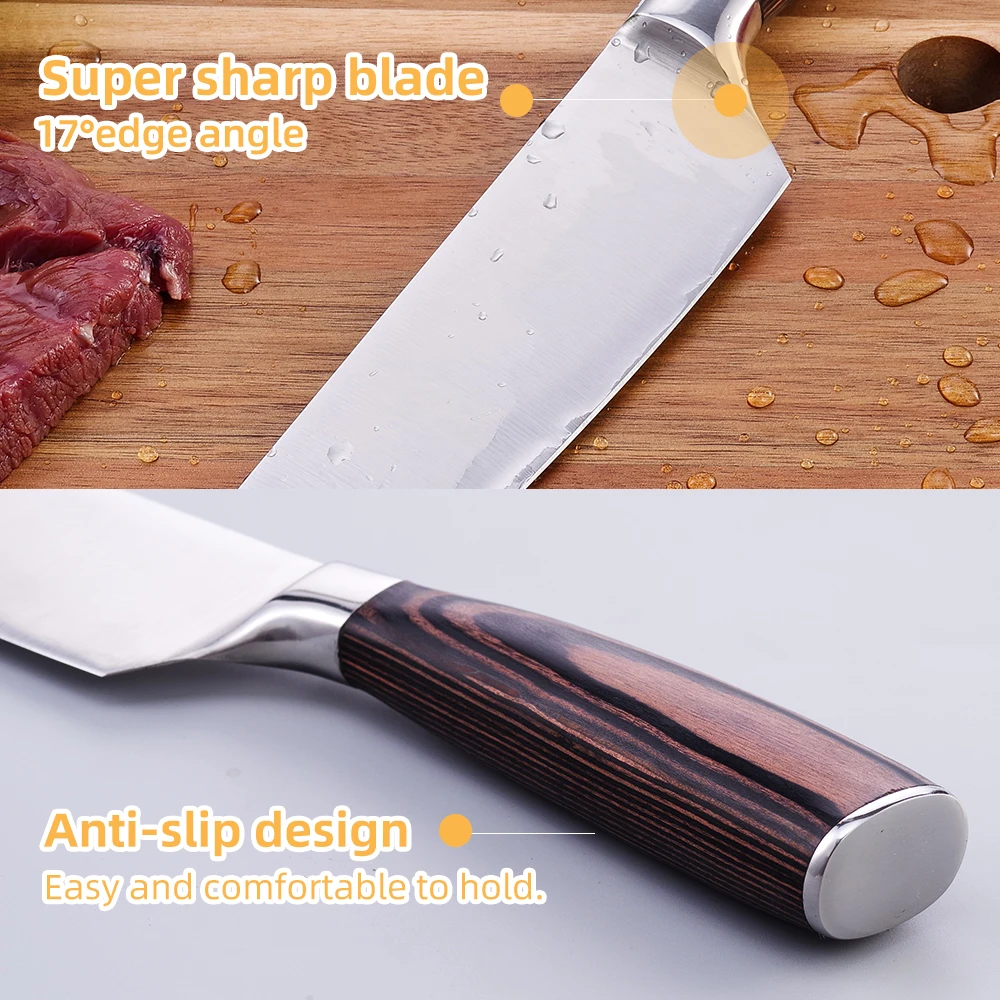 Кухонные ножи из нержавеющей стали 8 дюймов японский нож шеф-повара Santoku кухонный нож ультраострый нож для мяса рыбы кухонные инструменты для приготовления пищи