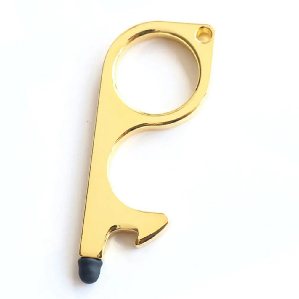 

Edc Zinc Alloy Hardware Keychain No Contact Open Door Press Elevator Keychain Touch Screen Key Hanger