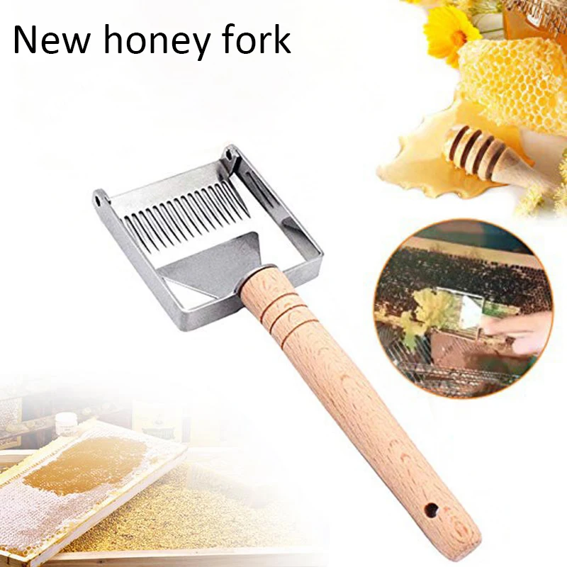 Из нержавеющей стали для пчеловодства оборудование откалывание скребок мед Гребень скребок деревянная ручка инструмент разворачивающая вилка