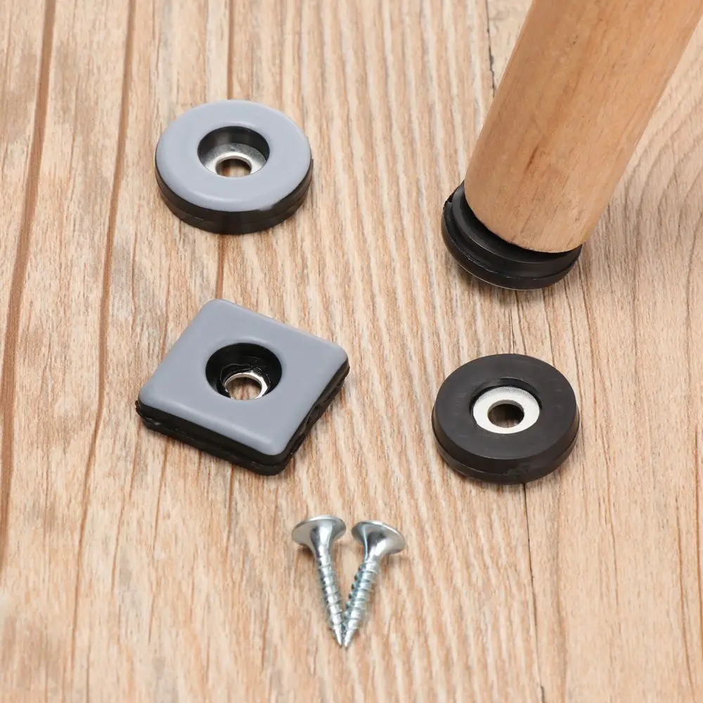 8pcs Table Chair Leg Slider Pad Easy Move Heavy Furniture Bases Protector Legs Anti-abrasion Floor Mat with Screws