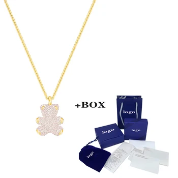 

MULIER 2019 SWA High Quality Crystal Cute Animal Bear Multicolor Necklace Send Girlfriend Anniversary Gift Wild Jewelry 5345683