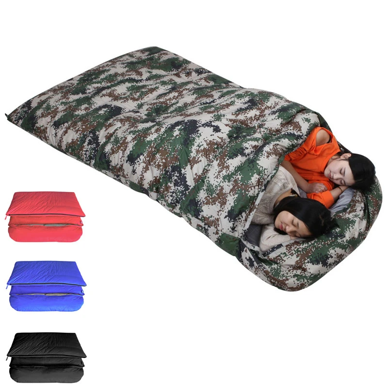 Double Down Sleeping Bag Outdoor Adult Camping Travel Winter Thick