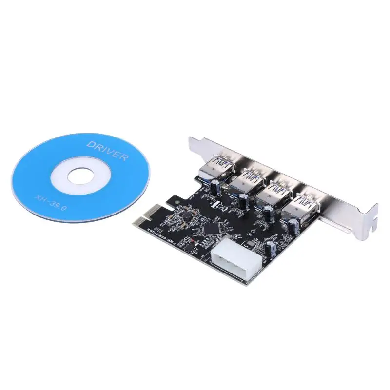 Адаптер расширения 4 порта USB3.0 PCI Express Card Поддержка Windows XP/7/8/Vista