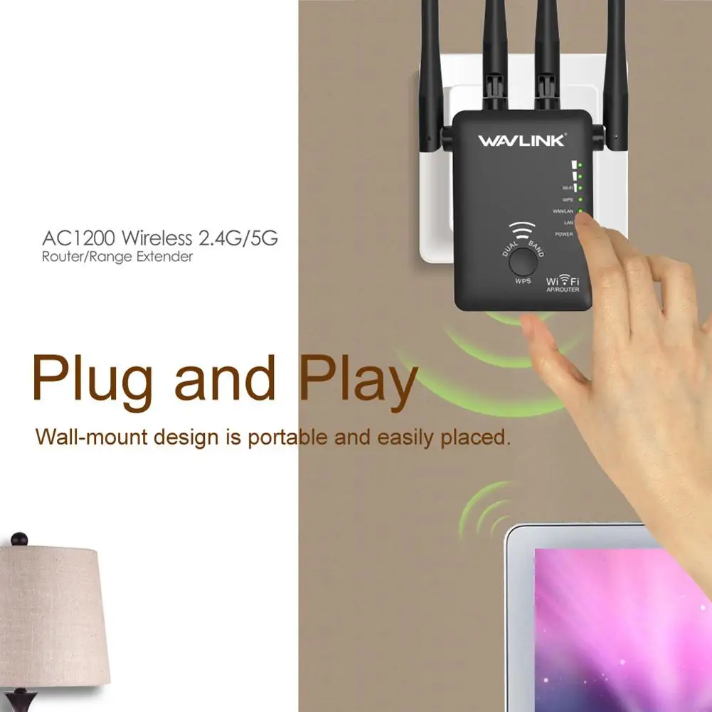1200 м WiFi роутер 11AC двухполосный маршрутизатор 5G 2,4G сигнал WiFi усилитель ретранслятор расширитель Wi-Fi адаптер для дома дропшиппинг