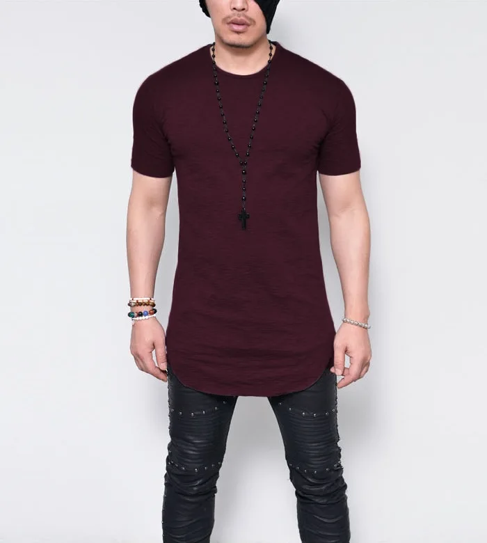 Mens Long Line Shirt Casual Hip Hop Shirt Extended Street Tee Shirts For Men Simple Designs Shirts - - AliExpress