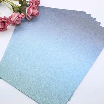 

KLJUYP A4 Ombre Glitter Premium Card Pack 220GSM 6Sheets Dark Blues
