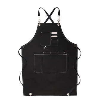 

Women Mens Cooking Adjustable Work Home Oil Proof With Pockets Gardening Cross Back Straps Quick Release Chef Apron Kitchen BBQ