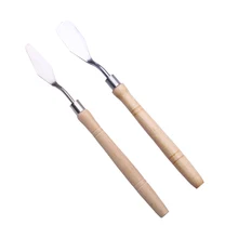 2 шт./компл. масло для деревянных ручек живопись смешивание искусство студенческие принадлежности палитра нож-скребок Инструменты противоскользящая нержавеющая сталь для художника