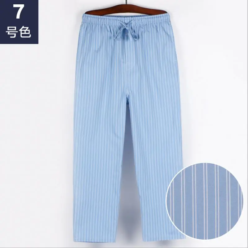 Летние мужские Хлопковые Штаны для сна, мужские брюки размера плюс, одежда для сна, пижама для мужчин, повседневные свободные клетчатые Пижамные штаны