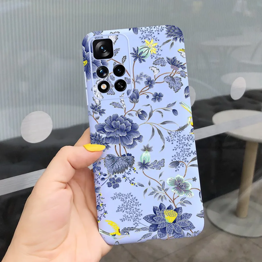 flip cases For Xiaomi Redmi Note 11 China Case 2021 6.6 inch Cute Girl Butterfly Flowers Back Cover For Redmi Note 11 Note11 Soft Silicone phone purse