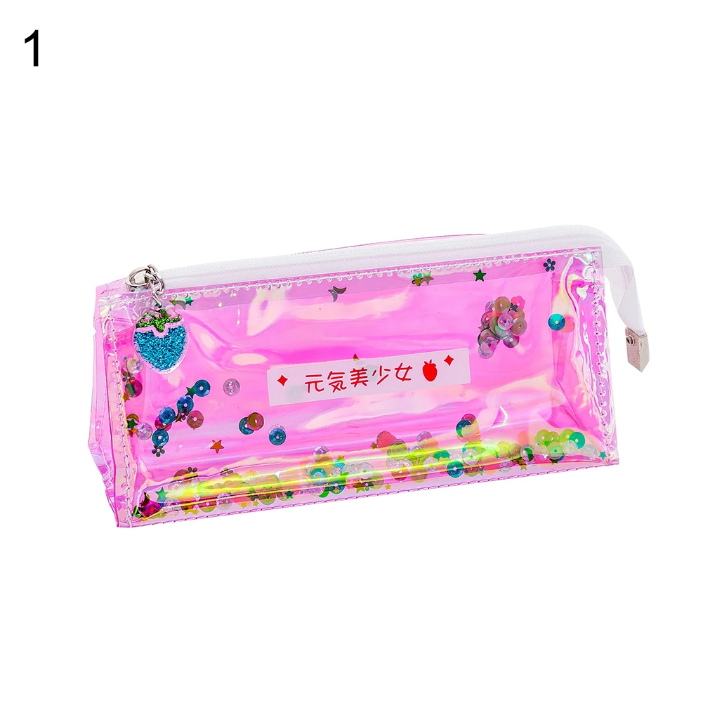 Милый чехол для карандашей с блестками в виде руки и губ, сумка на молнии для студентов, подарок, школьные принадлежности
