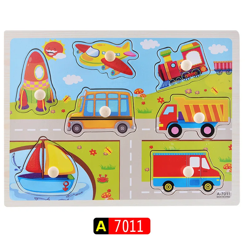 A7011 30 см деревянные игрушки пазл ручной захват доска Tangram для маленьких детей раннего образования монтессори игрушка алфавит, цифры - Цвет: A7011