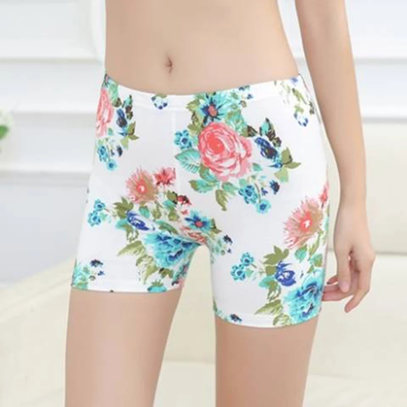 

YSDNCHI Floral Printed Summer Shorts Women Stretch Workout New Ladies Polyester Leopard Fashion Casual Fitness Plus Size Shorts