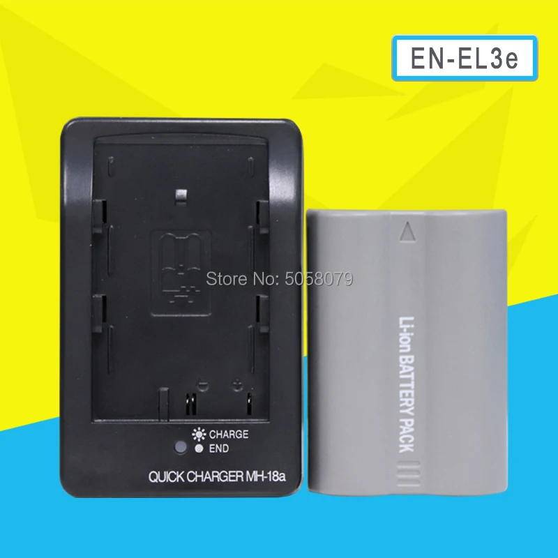 

1pc EN-EL3e EN EL3e ENEL3e Camera Battery For Nikon D90 D80 D300 D300s D700 D200 D70 D50 D70s D100 With MH-18A charger