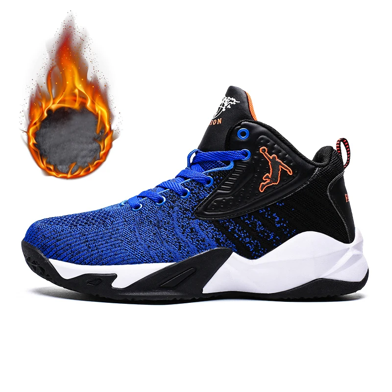 Black blue 2 Новинка зимы Иордания баскетбол ShoesLight и износостойкие сетки Спортивная Для мужчин Иордания обувь большой унисекс с нескользящей подошвой; обувь для влюбленных - Цвет: Black blue 2