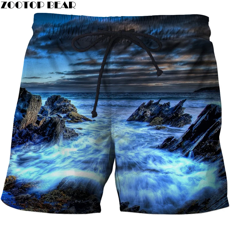 

3D Stone Summer Print Beach Shorts Men's Pants Shorts Anime Short Films Quick Dry Gym Street Sports