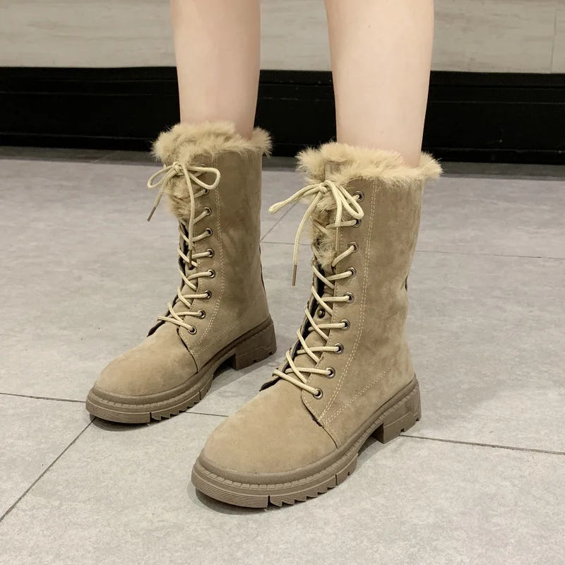 

2019 Woman Boots Keep Warm Non-slip Down Boots Cylinder Shoe Circle Head With With