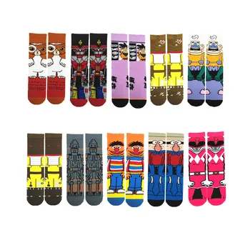 

Cartoon Character funny dress sock Funny Happy Sock hiphop personalized anime print socks cotton warm personalized gifts for men