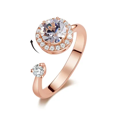 Warme Farben, женские золотые кольца, сделанные с кристаллами Swarovski, регулируемое кольцо, кольцо из розового золота, ювелирные изделия, романтические подарки для женщин - Цвет камня: as picture