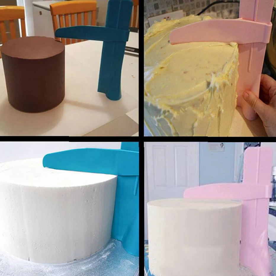 Basedidea Adjustable Height Cake Spatula Fondant Cream Cake Smoother Tool Baking Cake Decoration Scraper Bakeware Helper