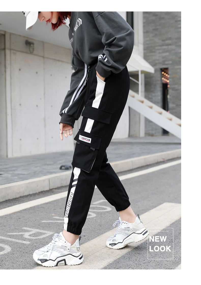 NEW 2020 HOT Women'Pants High Waist pants Big Pockets Cargo pants Baggy Tactical Trouser Loose Streetwear hip hop joggers pants NEW 2020 HOT Women'Pants High Waist pants Big Pockets Cargo pants Baggy Tactical Trouser Loose Streetwear hip hop joggers pants