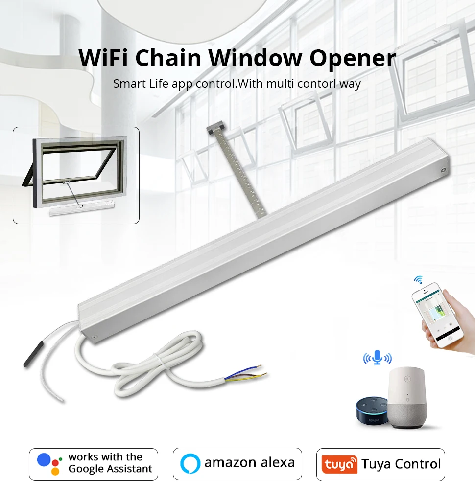WiFi Electric Window Opener Motorized Chain Window Controller Home Automation Wo