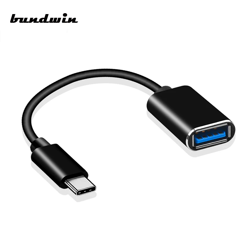 

bundwin Type-C OTG Adapter Cable USB 3.1 Type C Male To USB 2.0 Female OTG Data Cord Adapter for MacBook Pro Samsung S9 USB-C